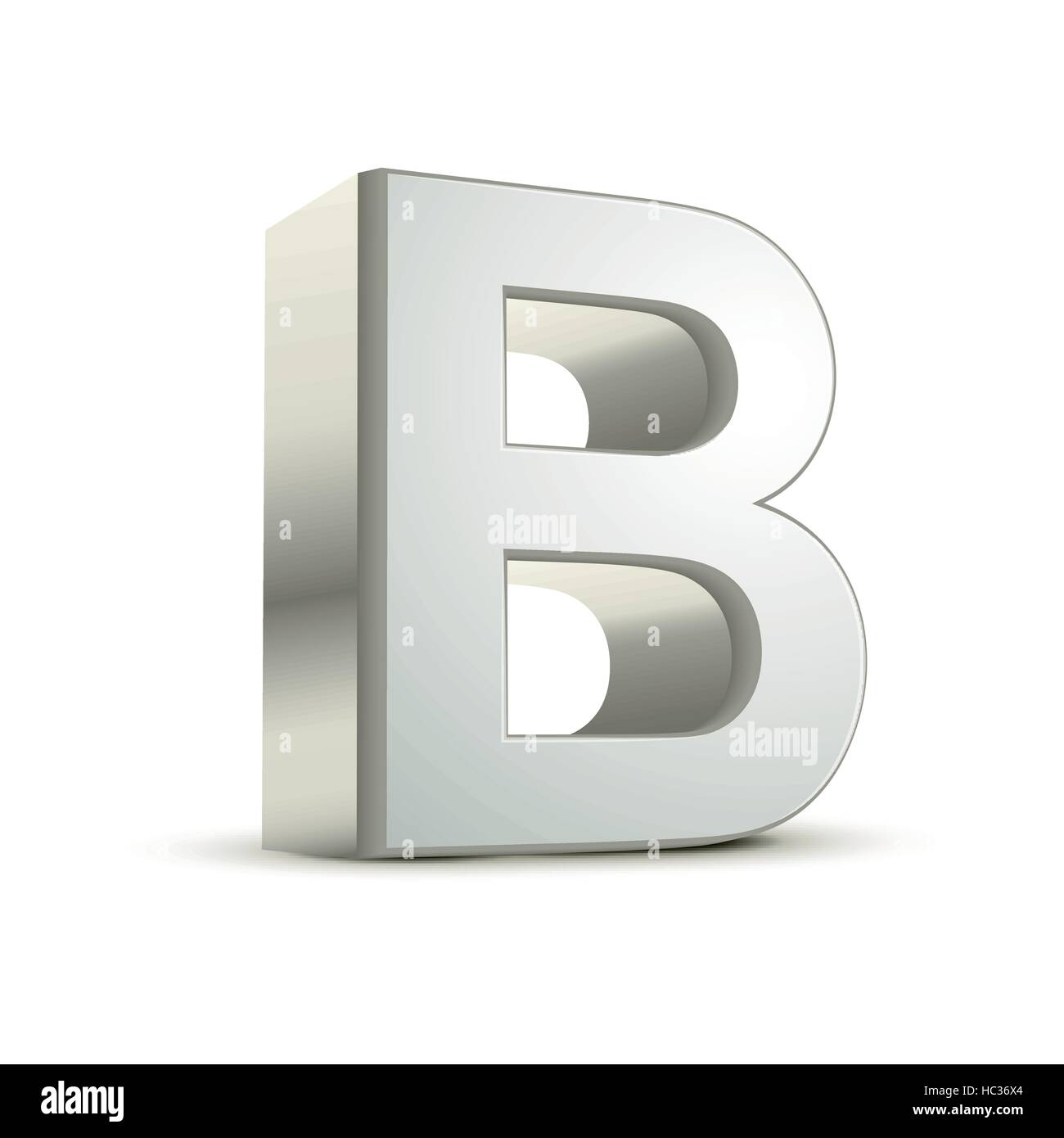 3d silver letter B isolated white background Stock Vector Image & Art ...