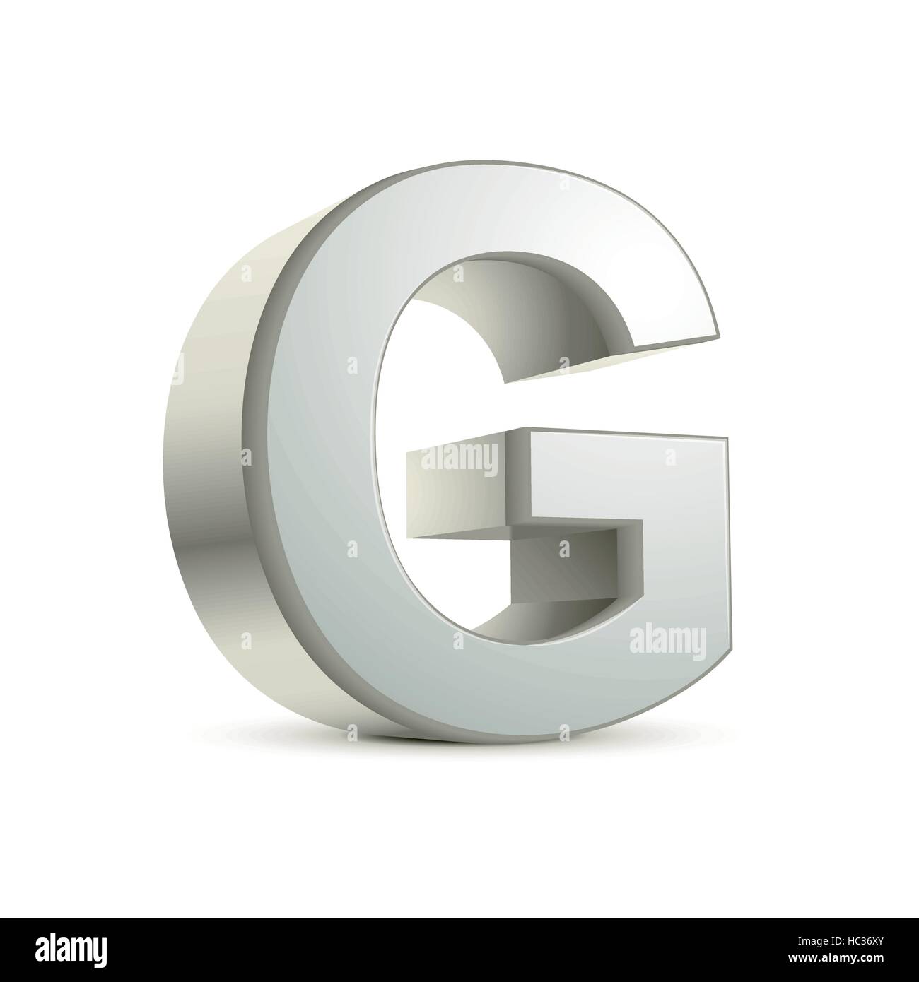 3d silver letter G isolated white background Stock Vector Image & Art ...