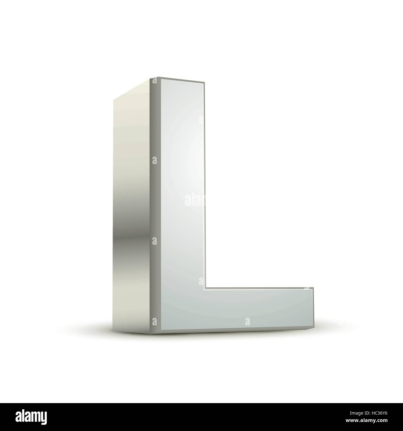 3d silver letter L isolated white background Stock Vector Image & Art ...