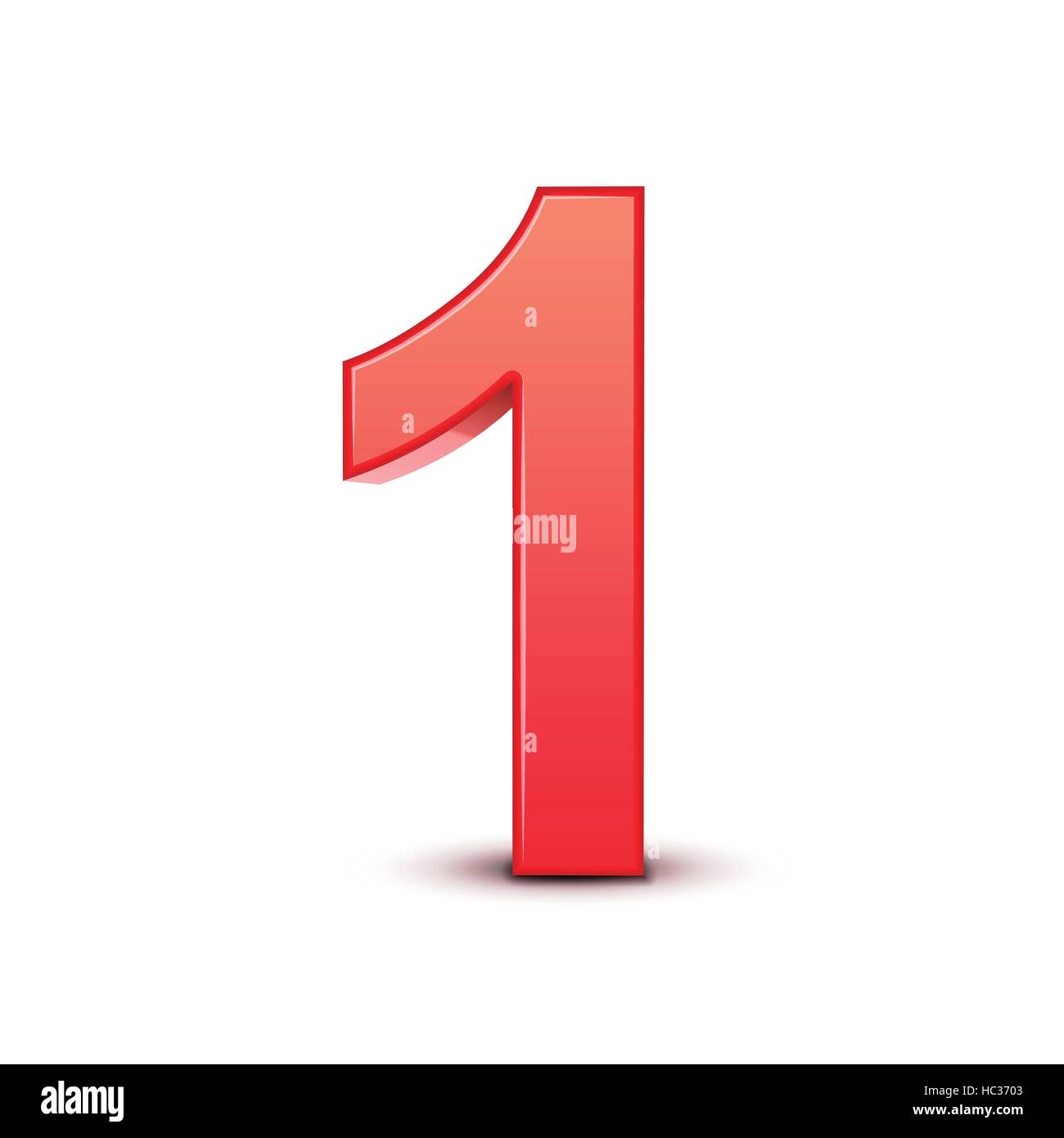 3d shiny red number 1 on white background Stock Vector Image & Art - Alamy