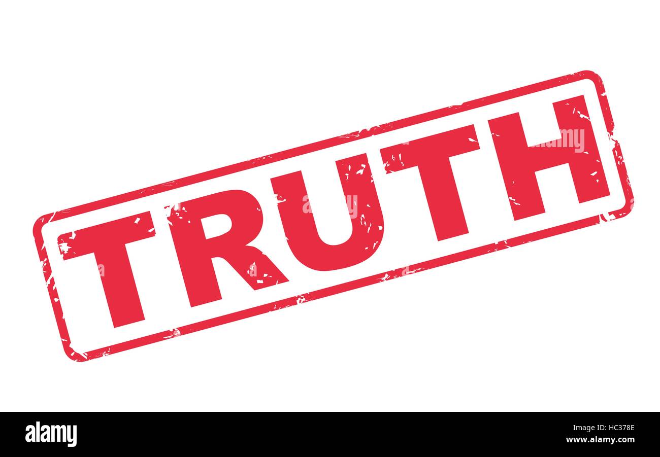 stamp truth with red text over white background Stock Vector Image