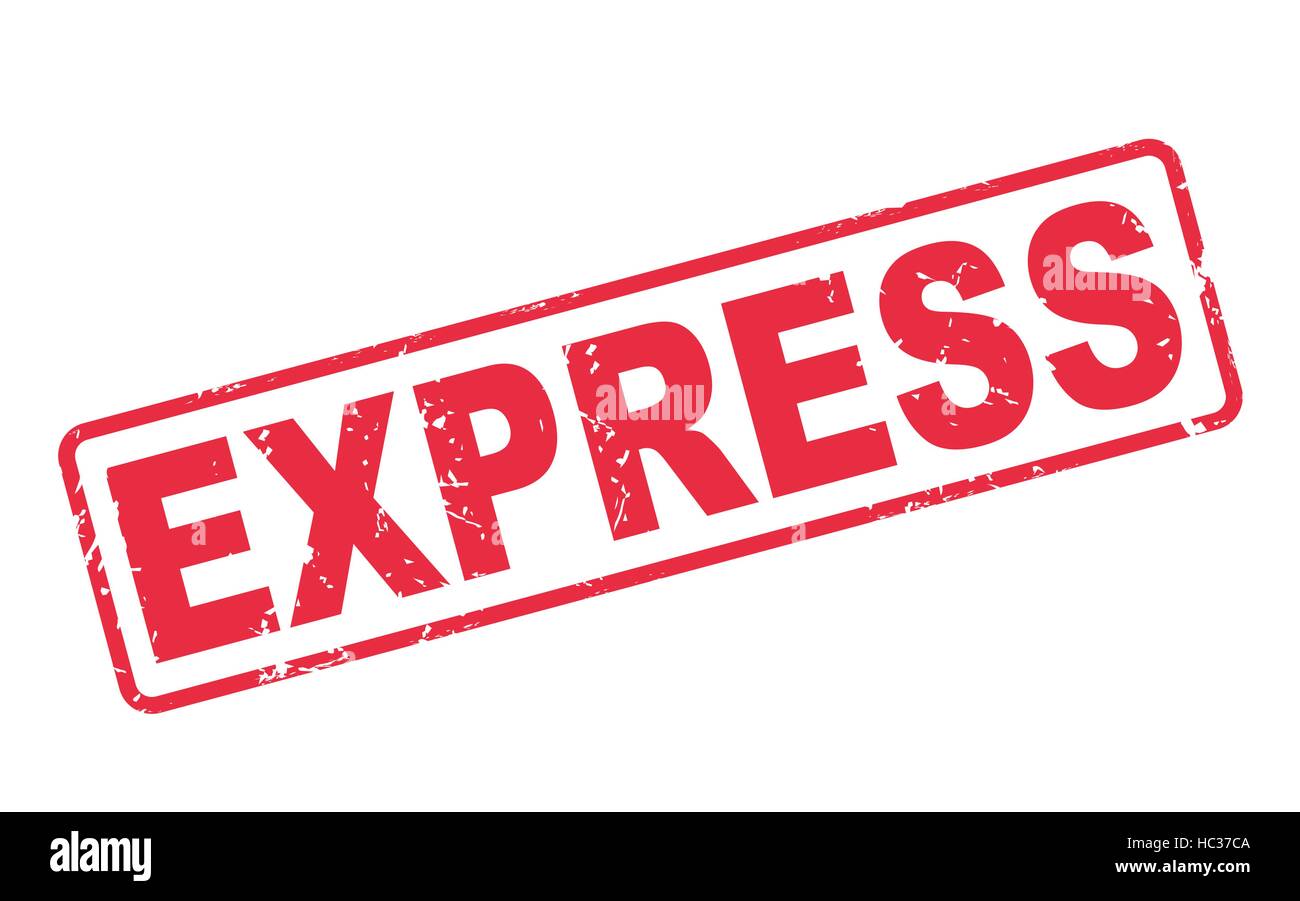 stamp express with red text over white background Stock Vector