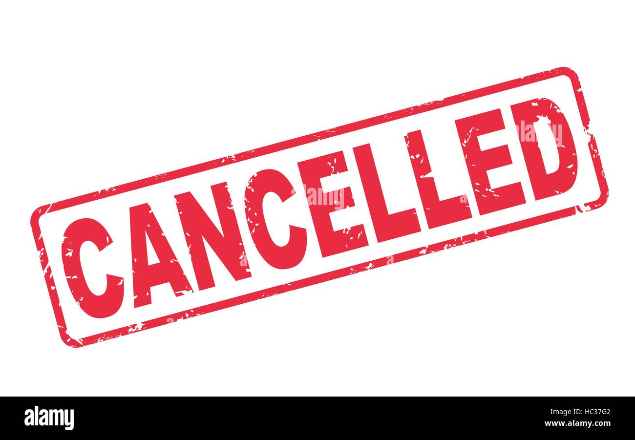 stamp cancelled with red text over white background Stock Vector Image