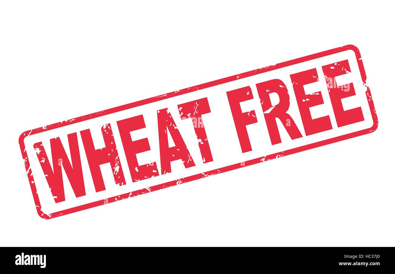 stamp wheat free with red text over white background Stock Vector