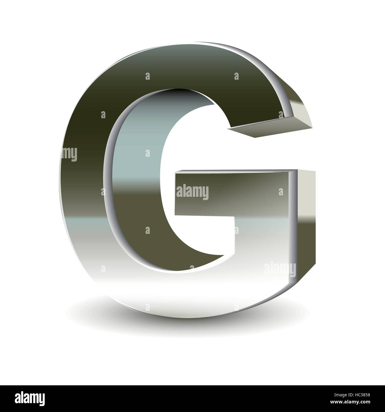 3d silver steel letter G isolated white background Stock Vector Image ...