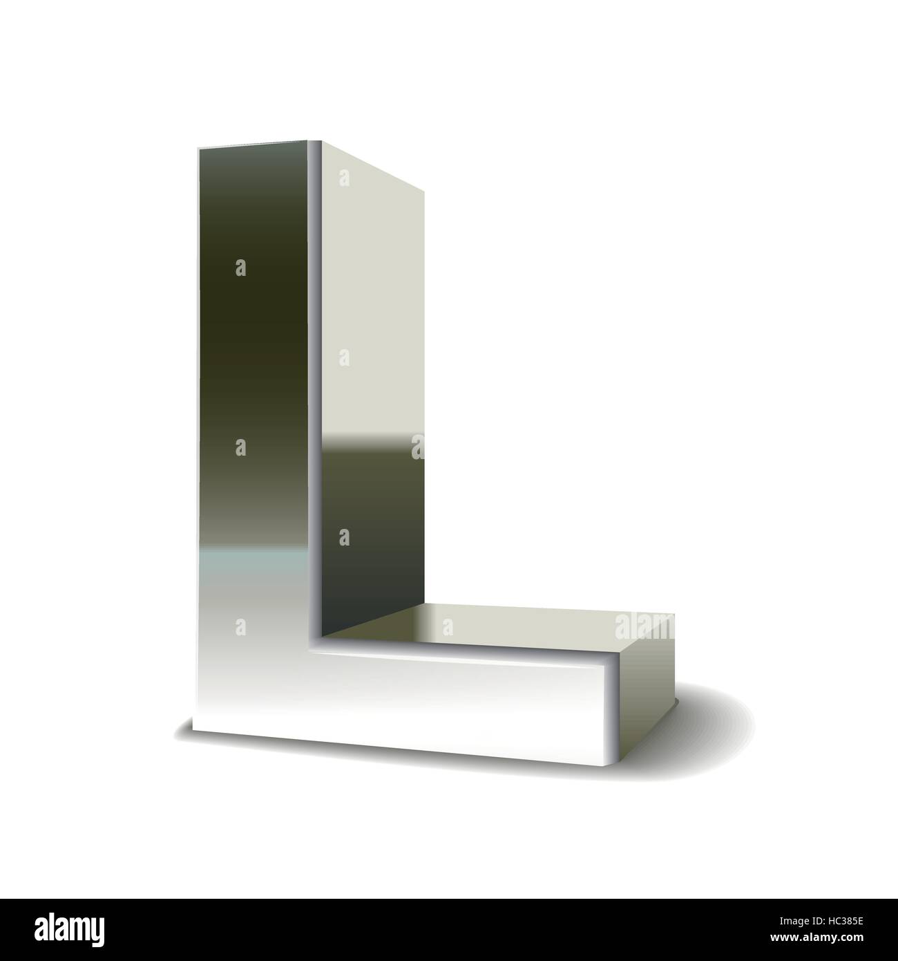 3d silver steel letter L isolated white background Stock Vector Image ...