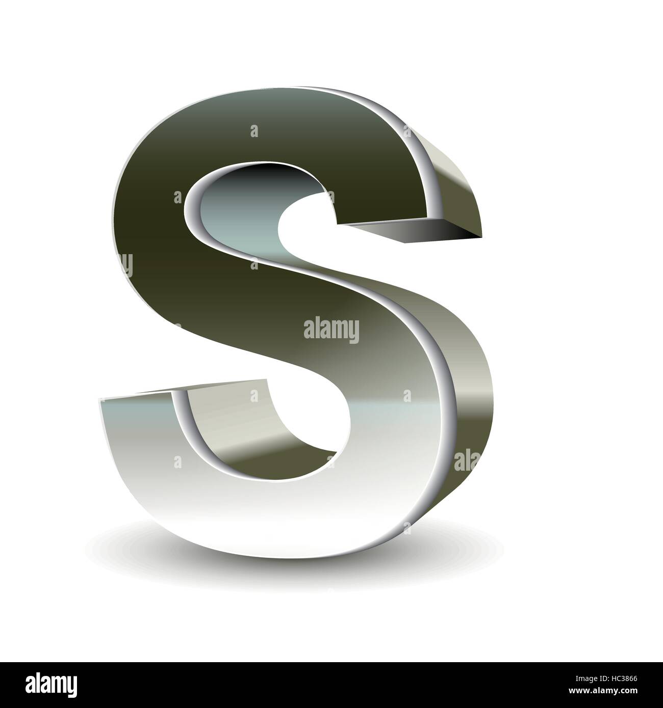 3d silver steel letter S isolated white background Stock Vector Image ...