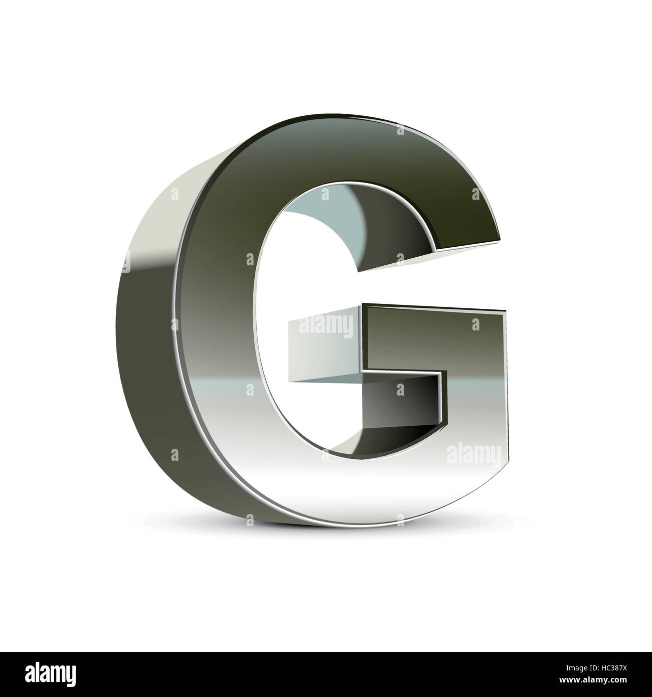 3d silver steel letter G isolated white background Stock Vector Image ...