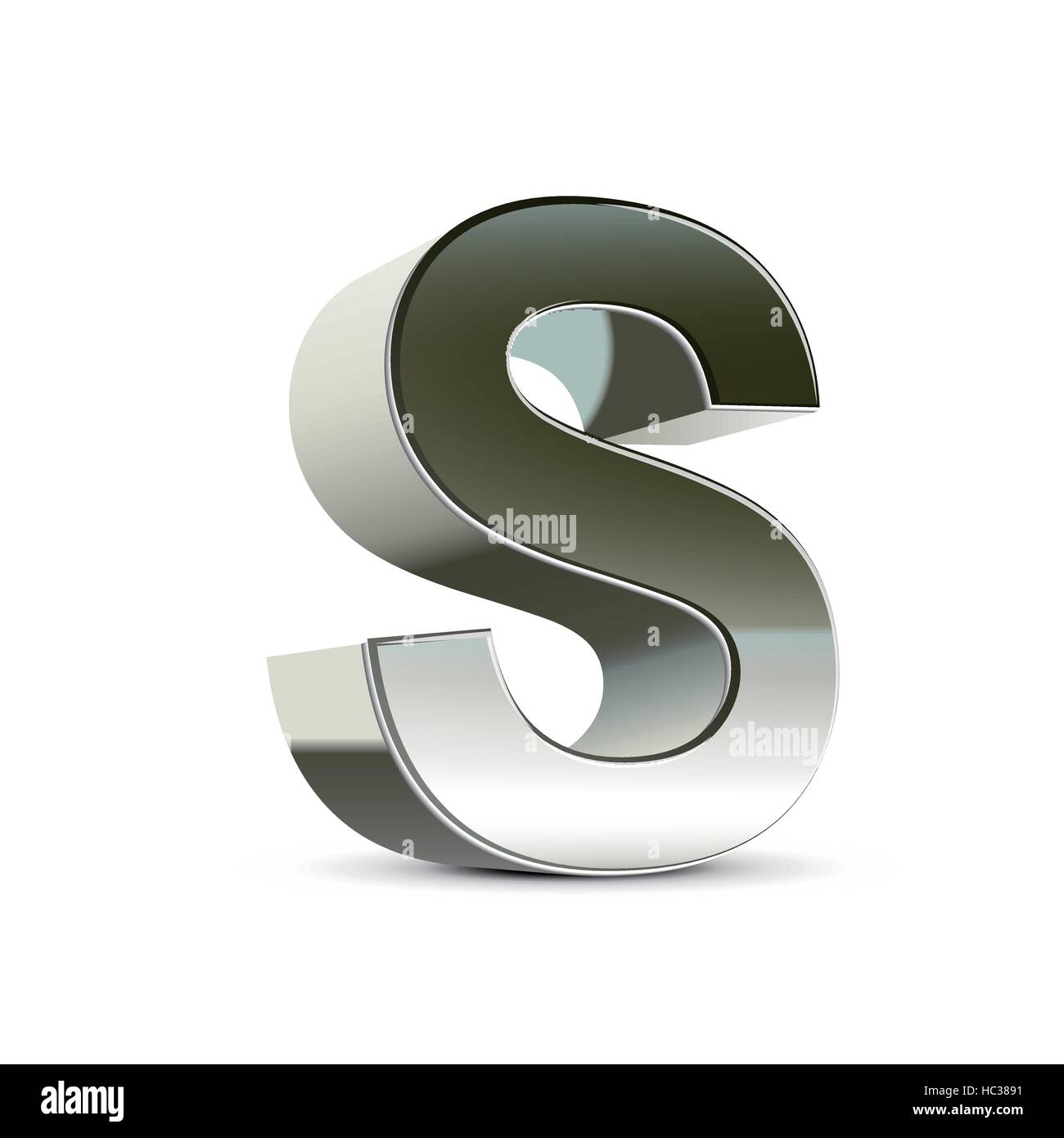 3d silver steel letter S isolated white background Stock Vector Image ...