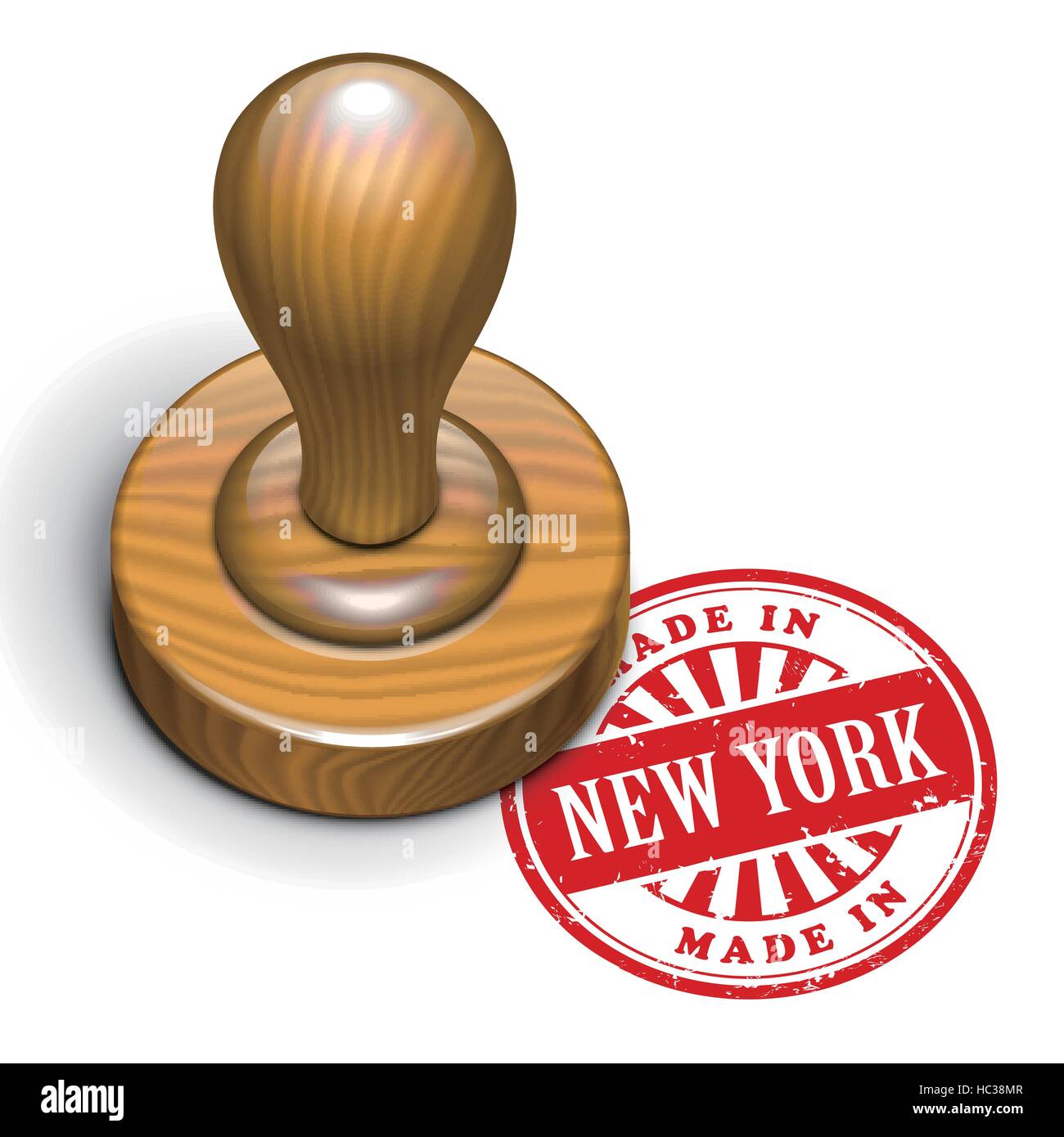 illustration of grunge rubber stamp with the text made in New York