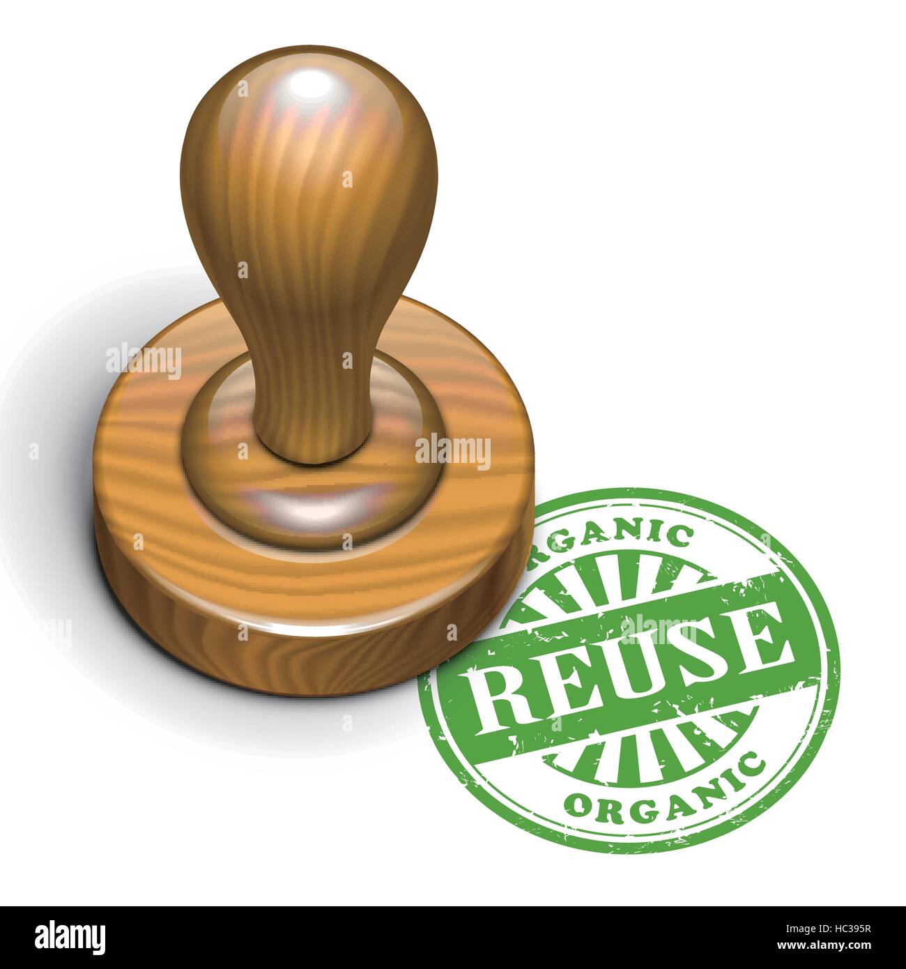 illustration of grunge rubber stamp with the text reuse written inside ...
