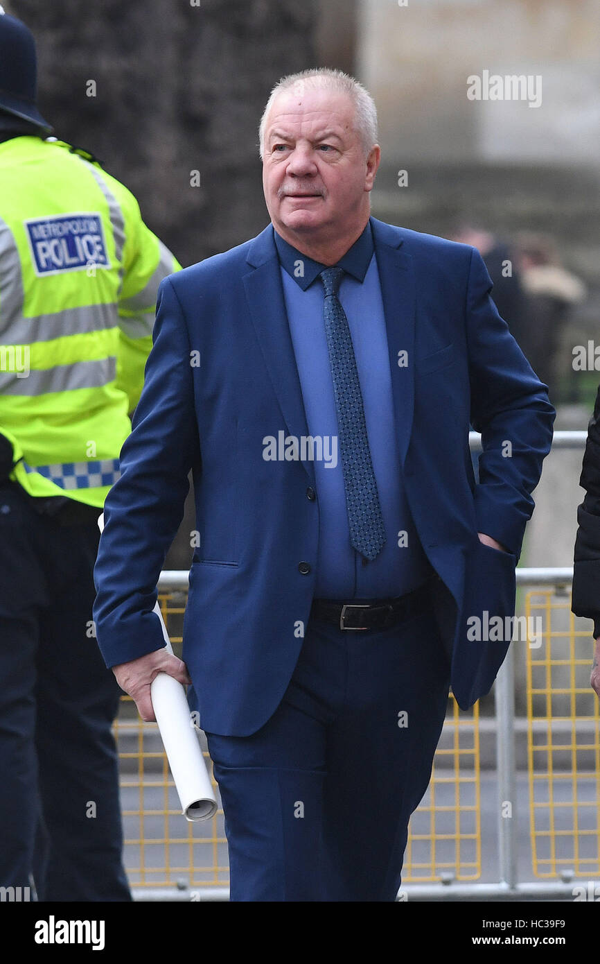 Victims campaigner Raymond McCord arrives at the Supreme Court in London, for the third day of the Government's appeal against a ruling that the Prime Minister must seek MPs' approval to trigger the process of taking Britain out of the European Union. Stock Photo