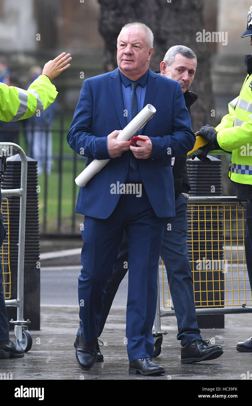 Victims campaigner Raymond McCord arrives at the Supreme Court in London, for the third day of the Government's appeal against a ruling that the Prime Minister must seek MPs' approval to trigger the process of taking Britain out of the European Union. Stock Photo