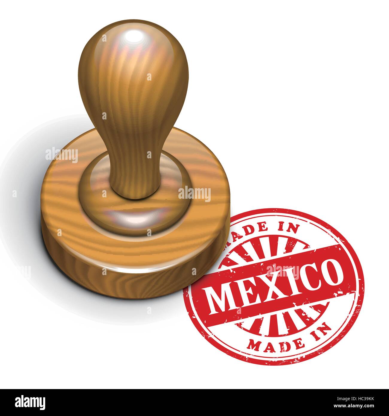 illustration of grunge rubber stamp with the text made in Mexico