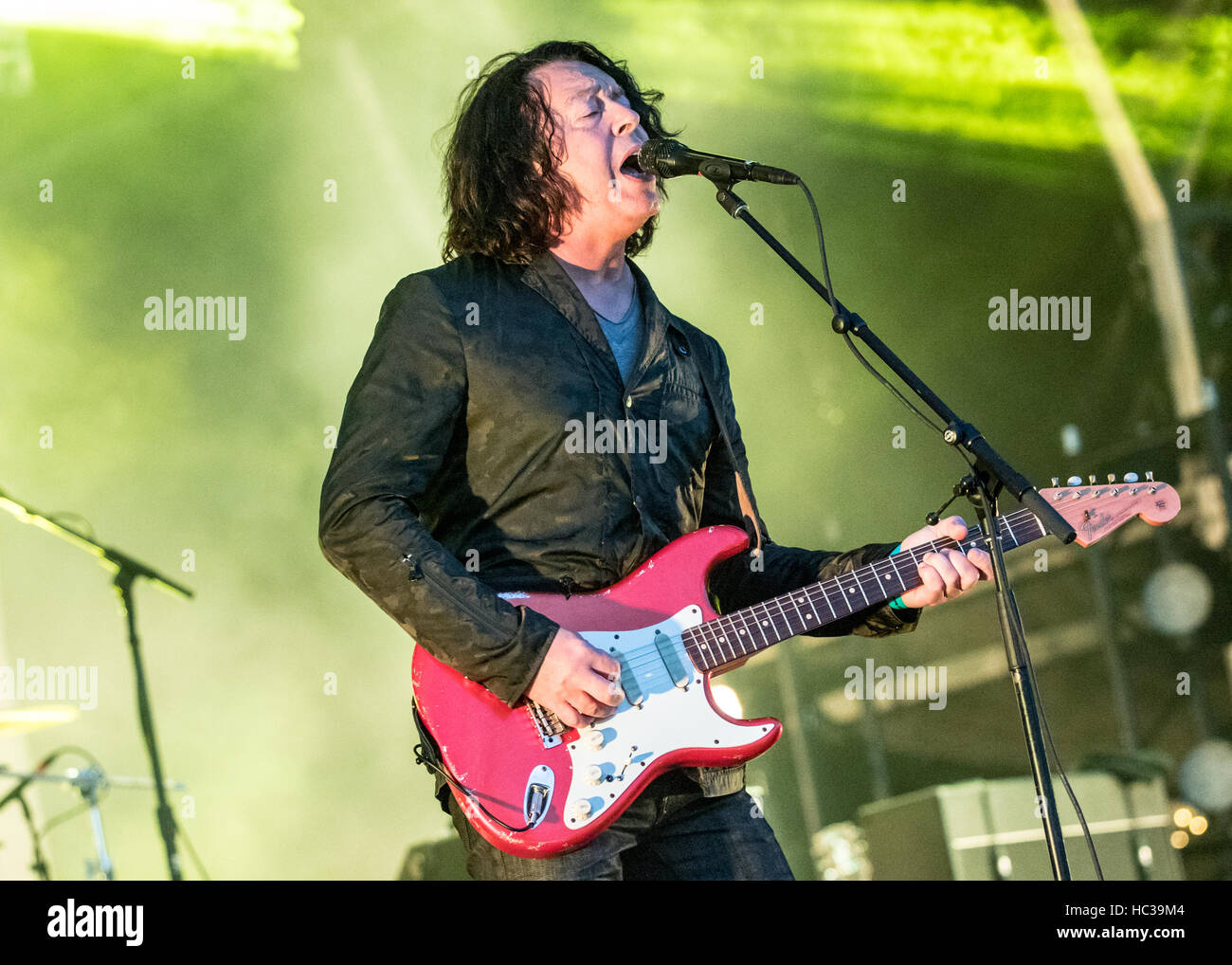 Roland Orzabal of Tears for Fears as the band close the 2016 Camp Bestival festival in the grounds of the Lulworth Estate, Dorset.  Featuring: Roland Orzabal Where: Dorset, United Kingdom When: 31 Jul 2016 Stock Photo