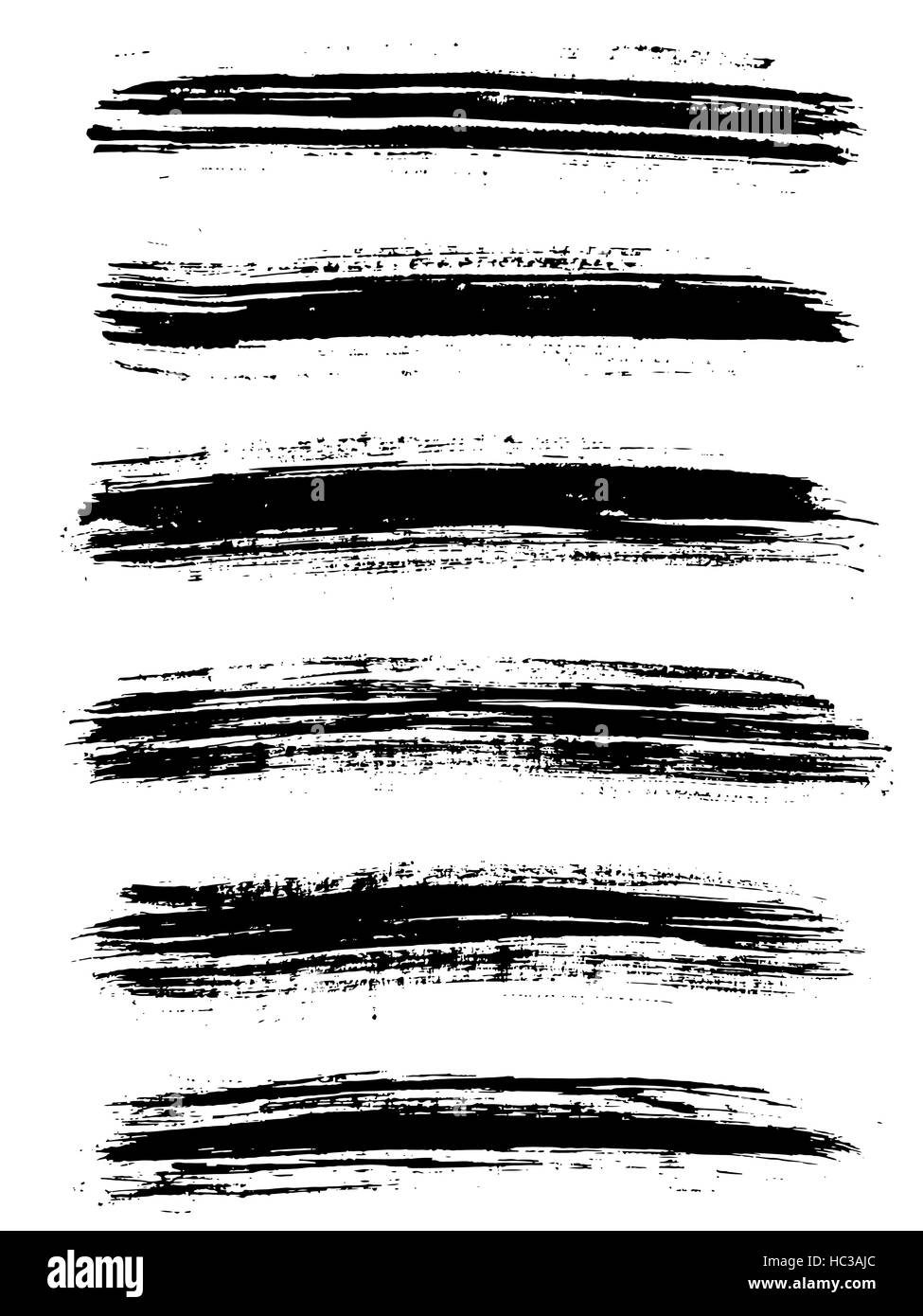 Black ink vector brush strokes isolated on white background. Vector ...