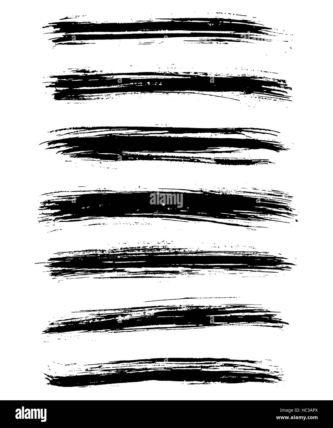 Black ink vector brush strokes isolated on white background. Vector ...
