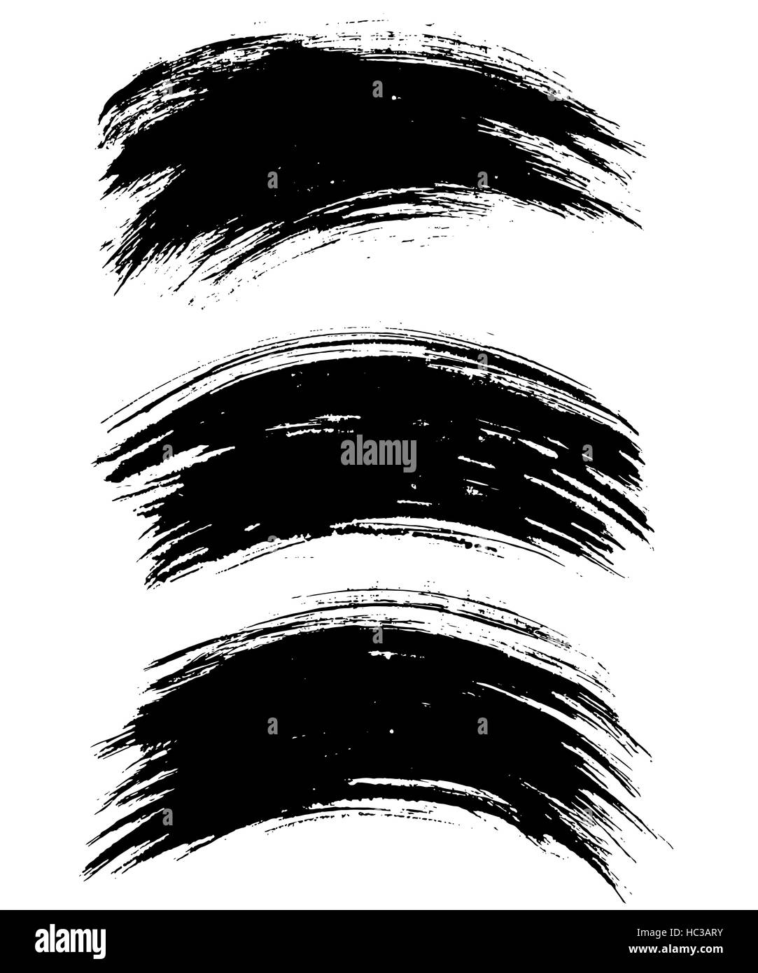 Black ink vector brush strokes isolated on white background. Vector ...
