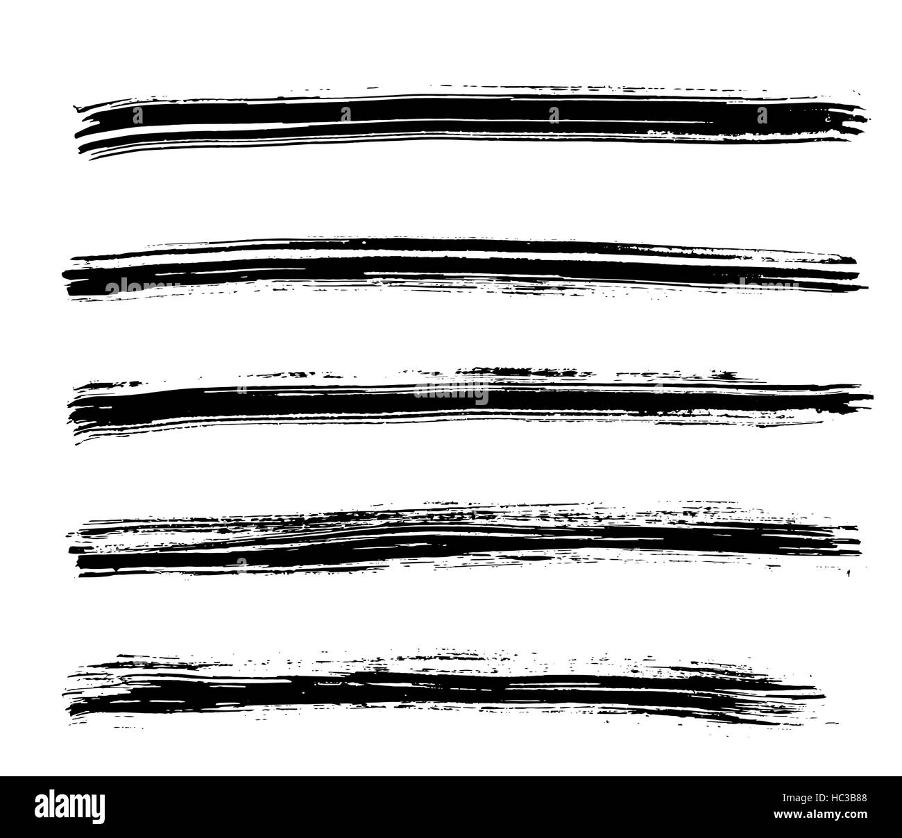Black ink vector brush strokes isolated on white background. Vector ...