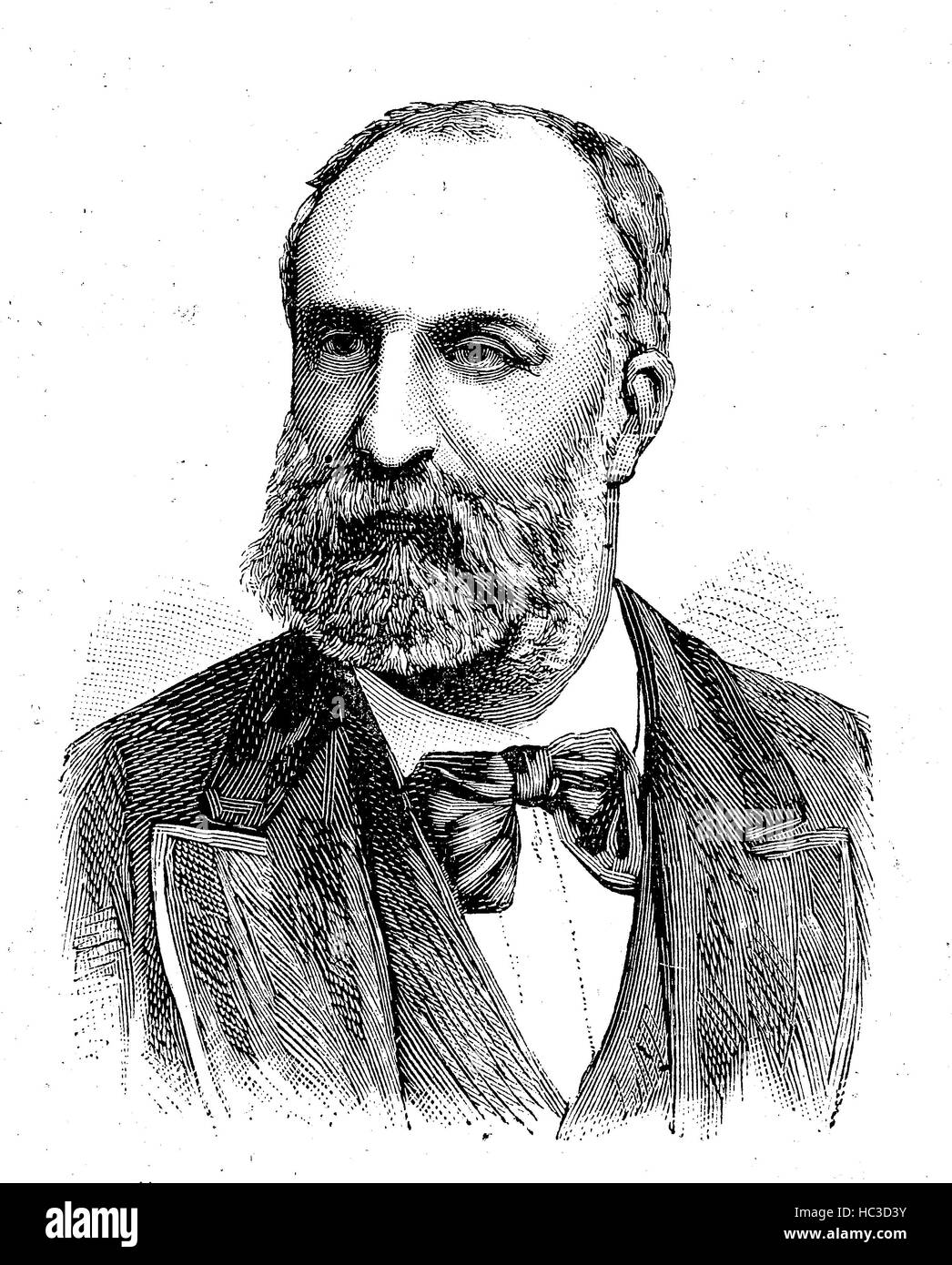the duke of Montpensier, historical illustration, woodcut, 1890 Stock Photo