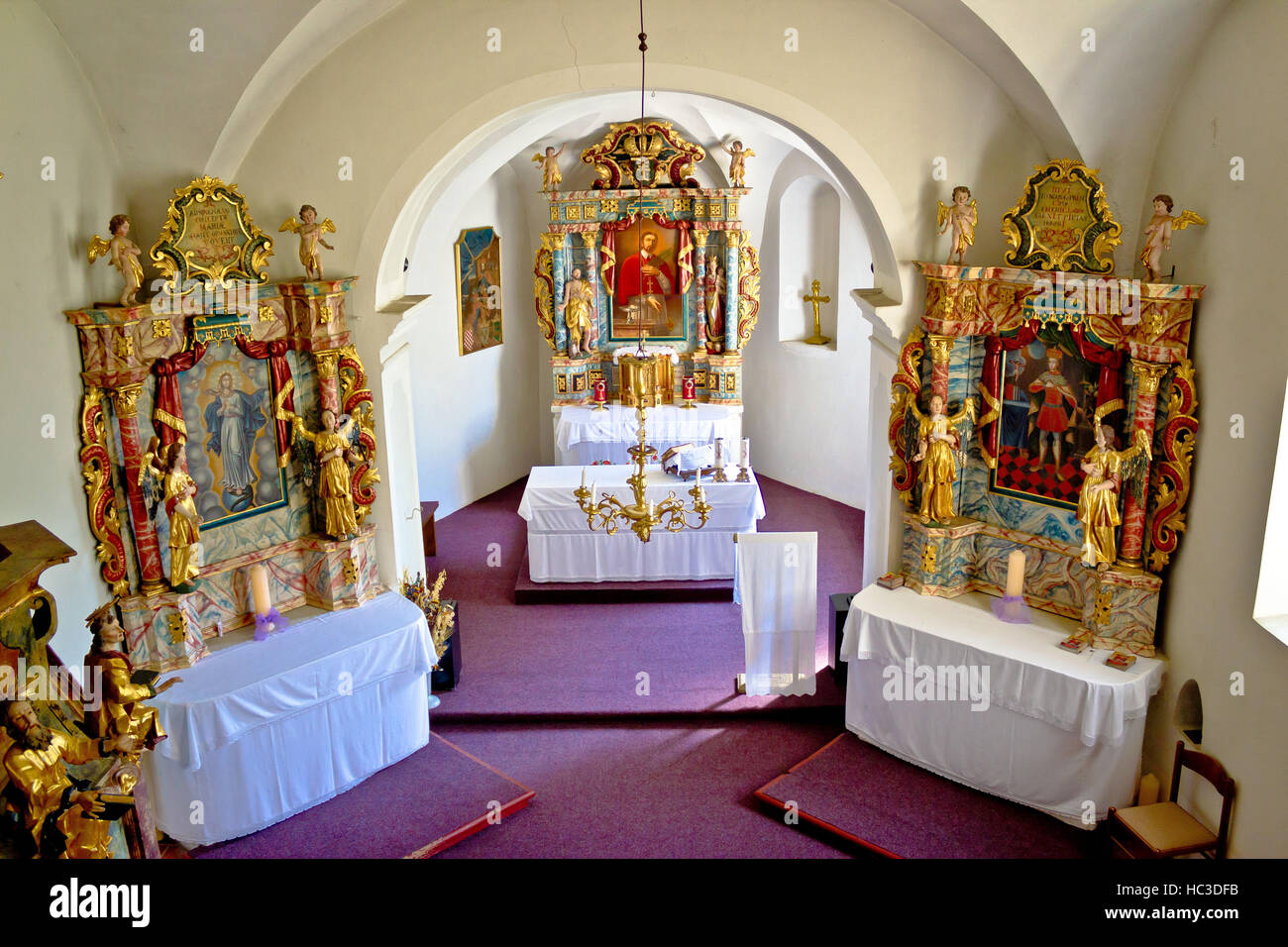 The altar of Saint Marko church in Krizevci, Croatia Stock Photo