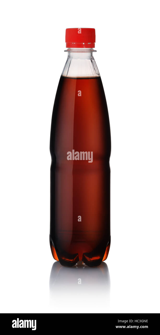 Plastic bottle of  cola isolated on white Stock Photo