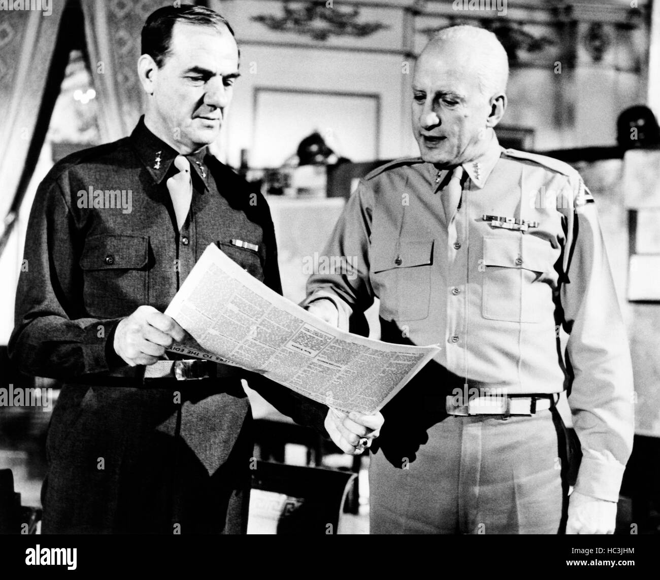Patton From Left Karl Malden As General Omar Bradley George C Scott As General George Patton