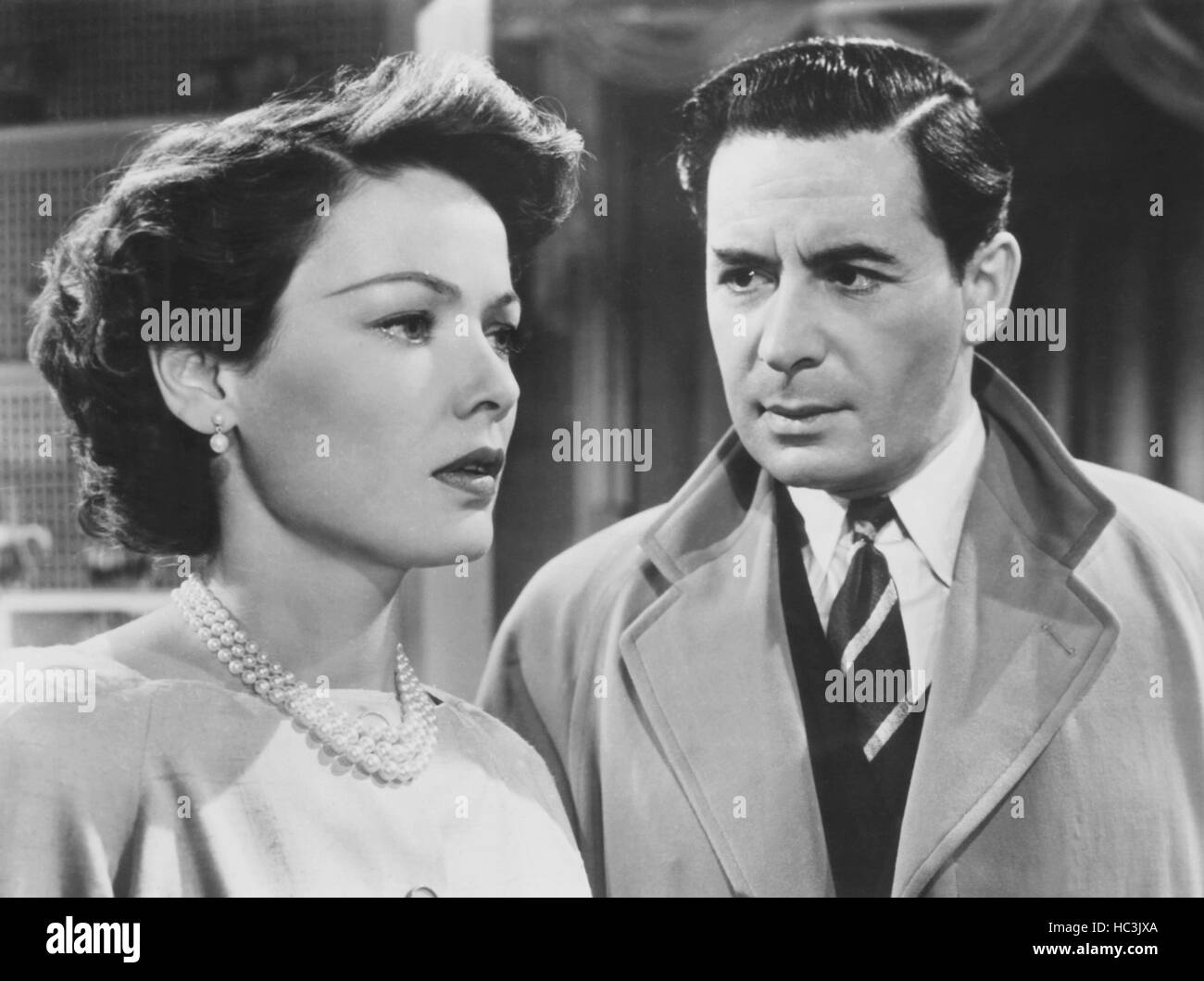 PERSONAL AFFAIR, from left: Gene Tierney, Leo Genn, 1953 Stock Photo ...