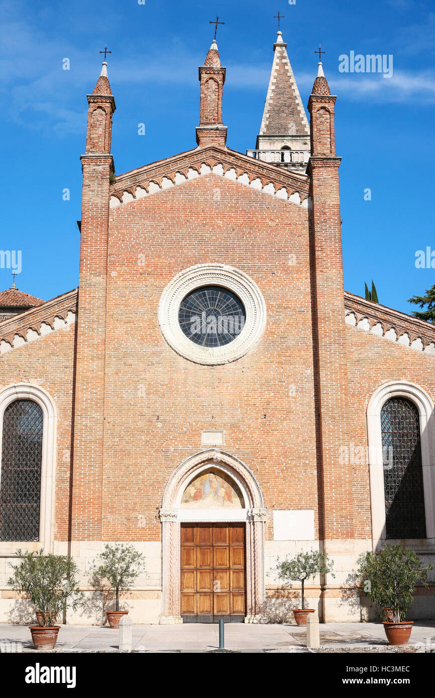 travel to Italy - facade of Church Chiesa dei Santi Nazaro e Celso in Verona Stock Photo
