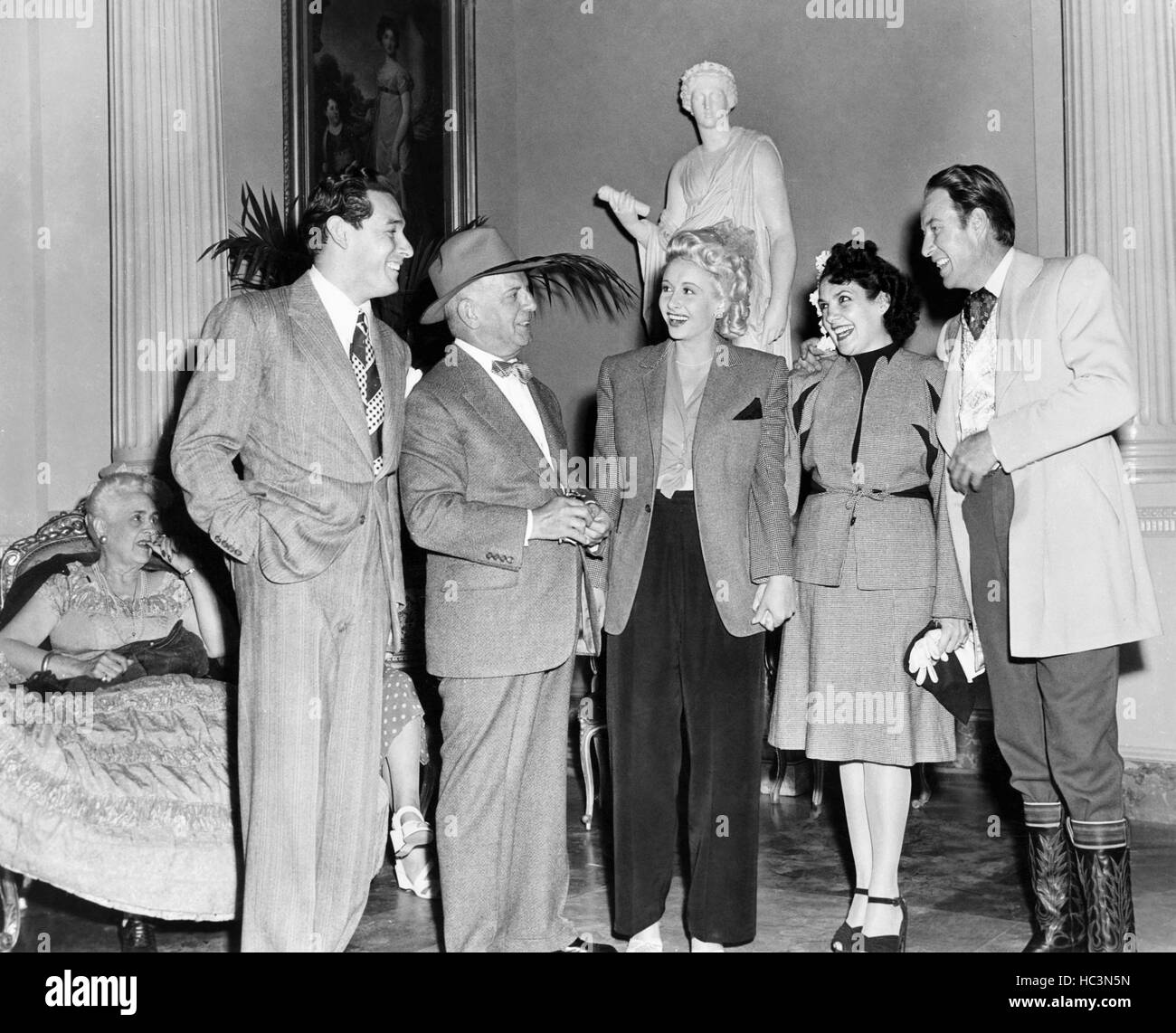 PLAINSMAN AND THE LADY, onset during filming, from left, Tito Guizar