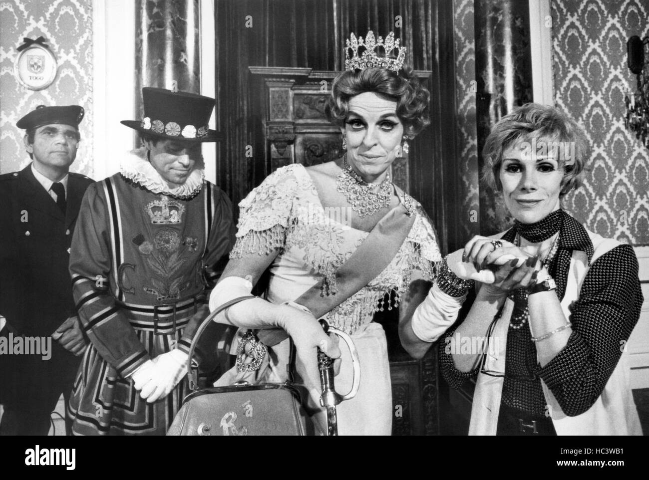 RABBIT TEST, Alex Rocco (left), Charles Pierce (crown), director Joan