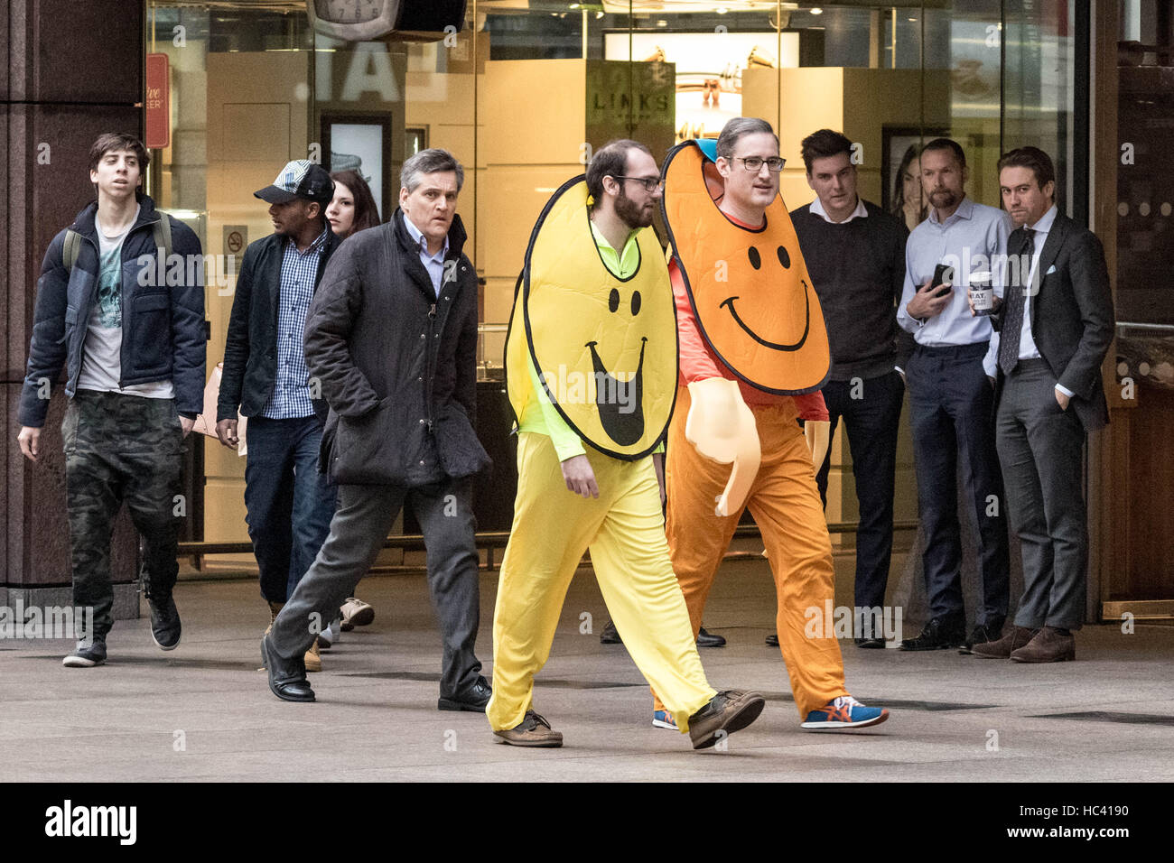 London, UK. 7th December, 2016. City traders and employees arrive in fancy dress ready to attend 24th ICAP Global Charity Day Credit:  Guy Corbishley/Alamy Live News Stock Photo
