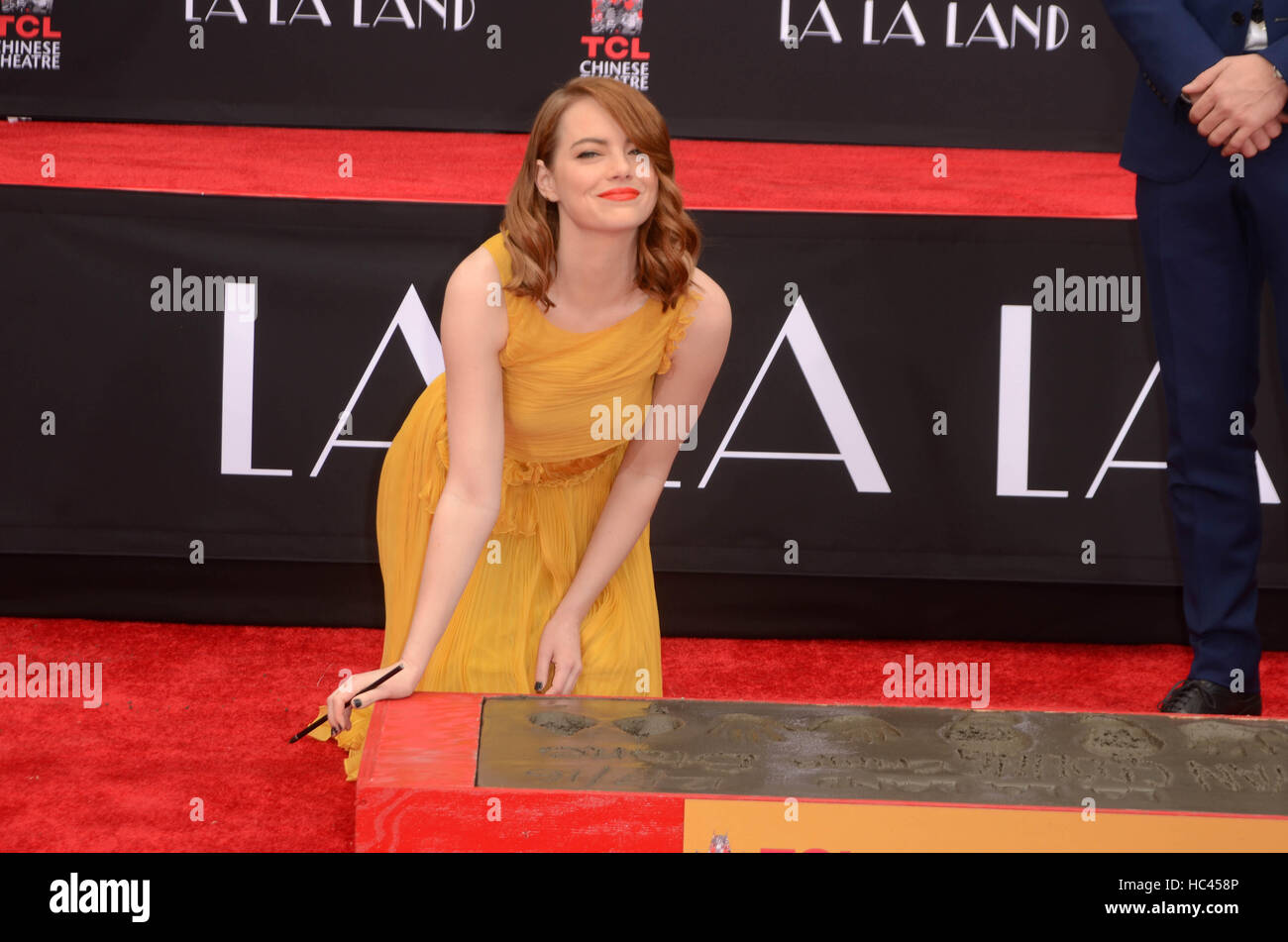 Hollywood, Ca. 7th Dec, 2016. Emma Stone at the Emma Stone and Ryan ...