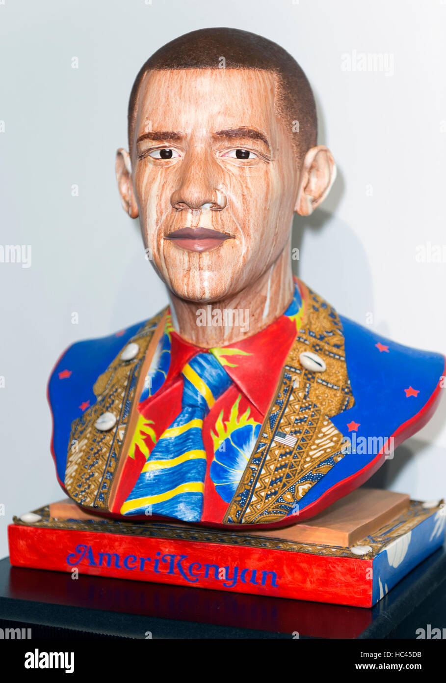 Miami, Florida, USA. 07th Dec, 2016. ''AmeriKenyan'' by Nanette Carter is displayed at Visions of Our 44th President, a collective sculptural show created to recognize and celebrate the historical significance of the first African American President of the United States, Barack Obama. The show, featuring the work of 44 African American artists, will run at the Historic Lyric Theater until February 28, 2017. Credit:  Brian Cahn/ZUMA Wire/Alamy Live News Stock Photo