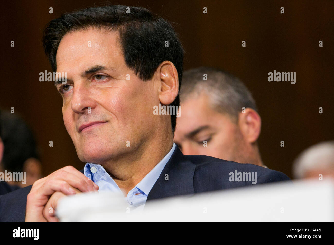 Washington DC, USA. 7th December, 2016. Mark Cuban, Chairman, AXS TV, testifies before the United States Senate Committee on the Judiciary Subcommittee on Antitrust, Competition Policy & Consumer Rights during a hearing on the pending AT&T and Time Warner merger in Washington, D.C. on December 7, 2016. Credit:  Kristoffer Tripplaar/Alamy Live News Stock Photo