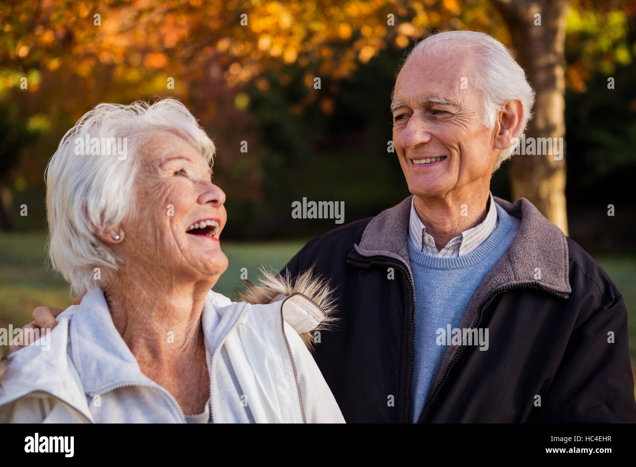Senior couple in park Stock Photo - Alamy