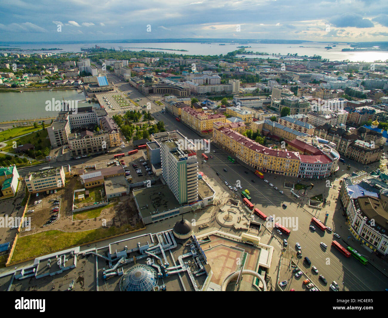 Kazan. Aerial view center of city at Grand Hotel Stock Photo - Alamy