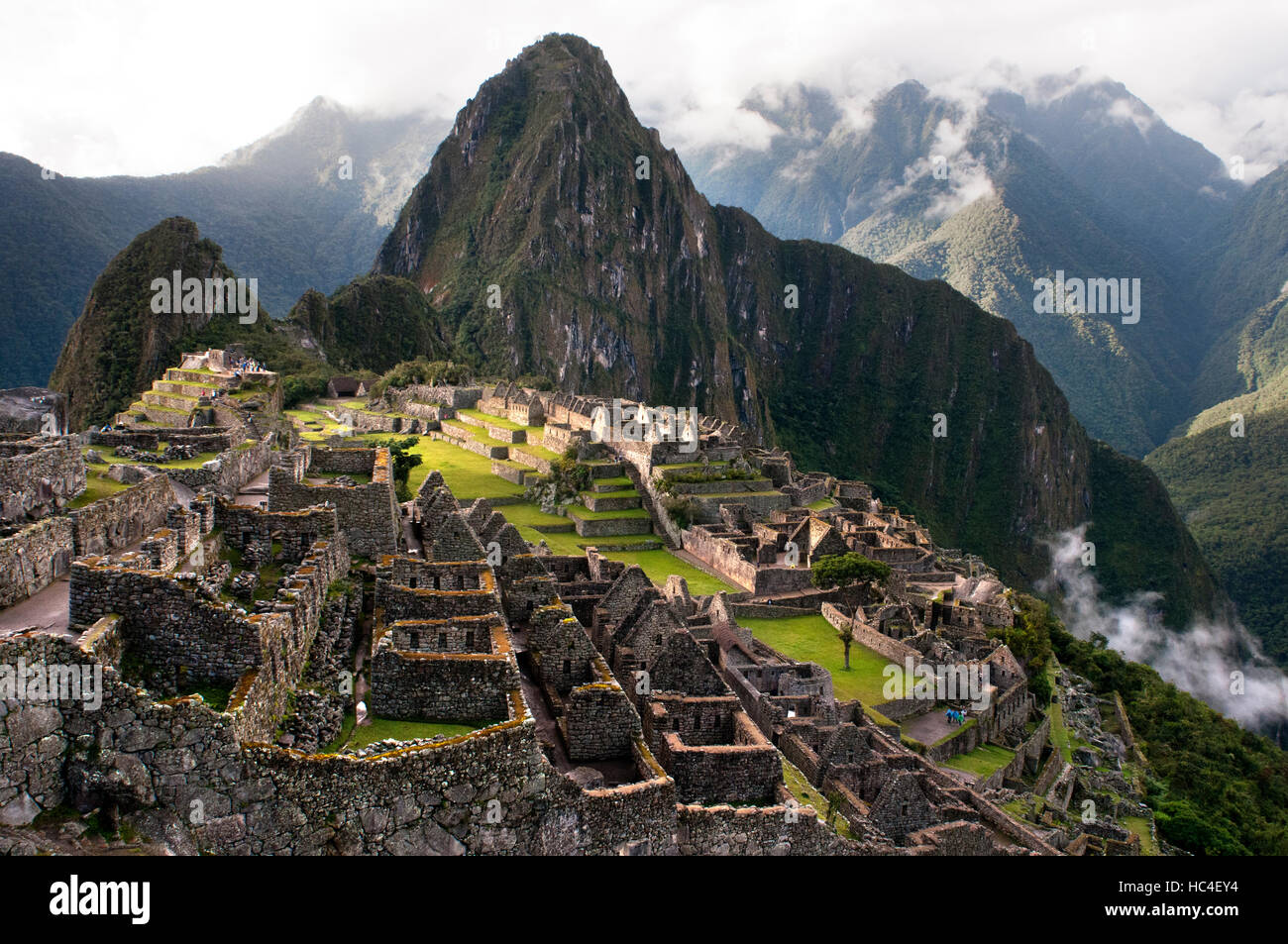 View of the Machu Picchu landscape. Machu Picchu is a city located high ...