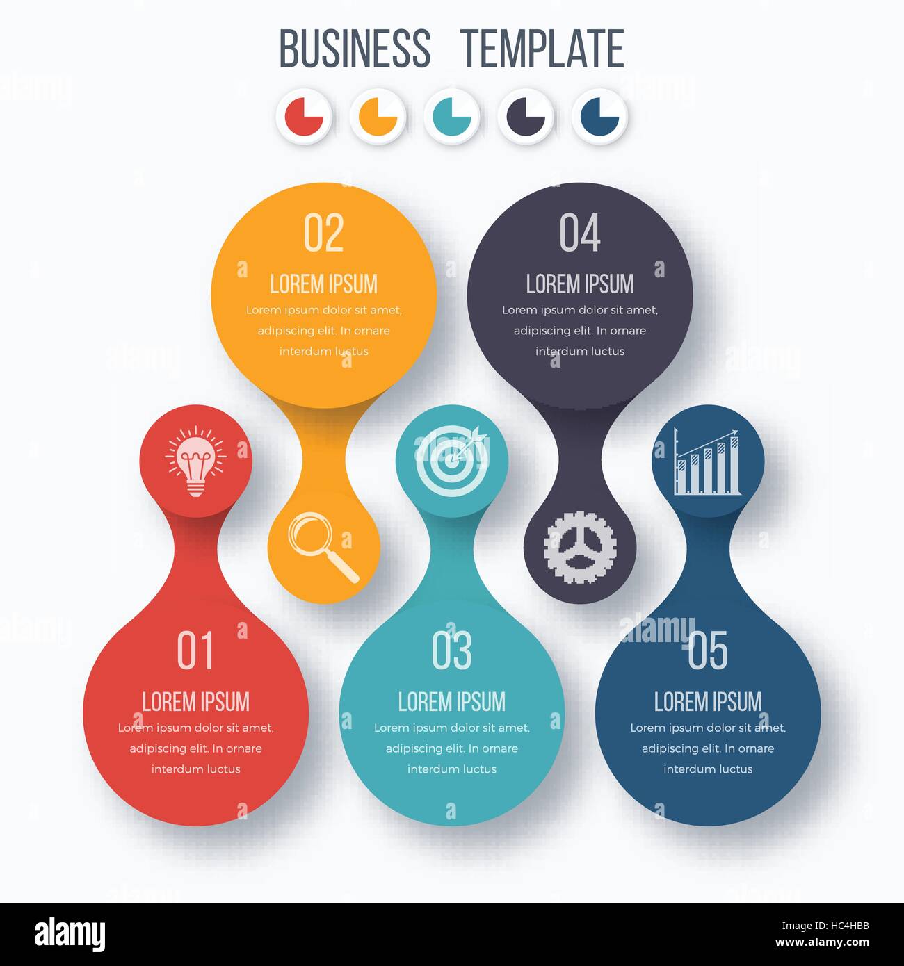 5 Option Menu Elearning Infographics template five options with circle Stock Vector Image & Art ...