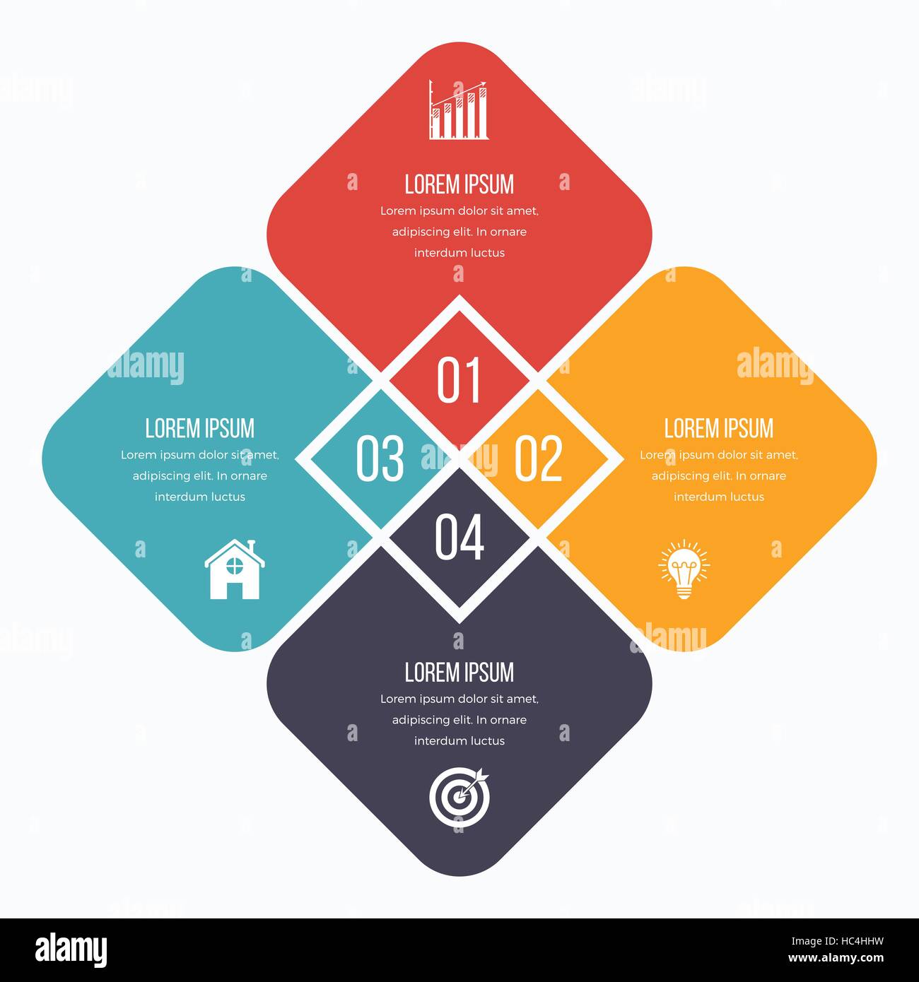 Infographics template four options with square Stock Vector Image & Art ...
