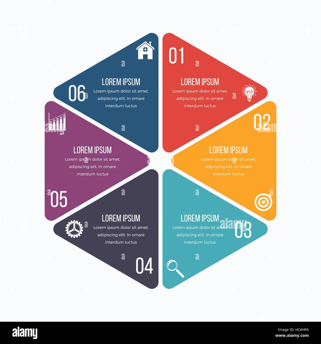 Vector illustration infographics six hexagons Stock Vector Image & Art ...