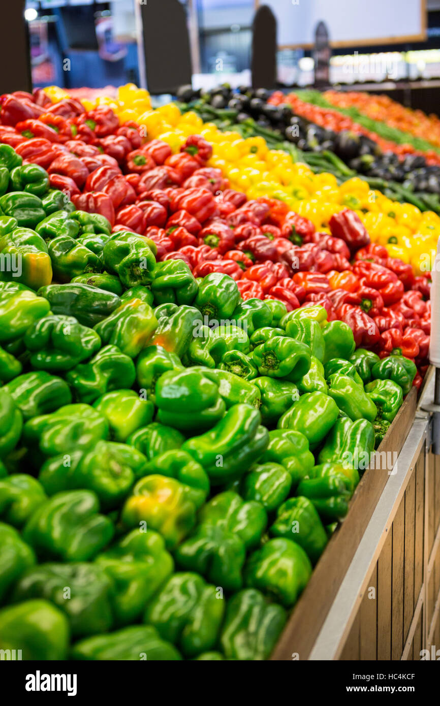 Variety of vegetables in organic section Stock Photo