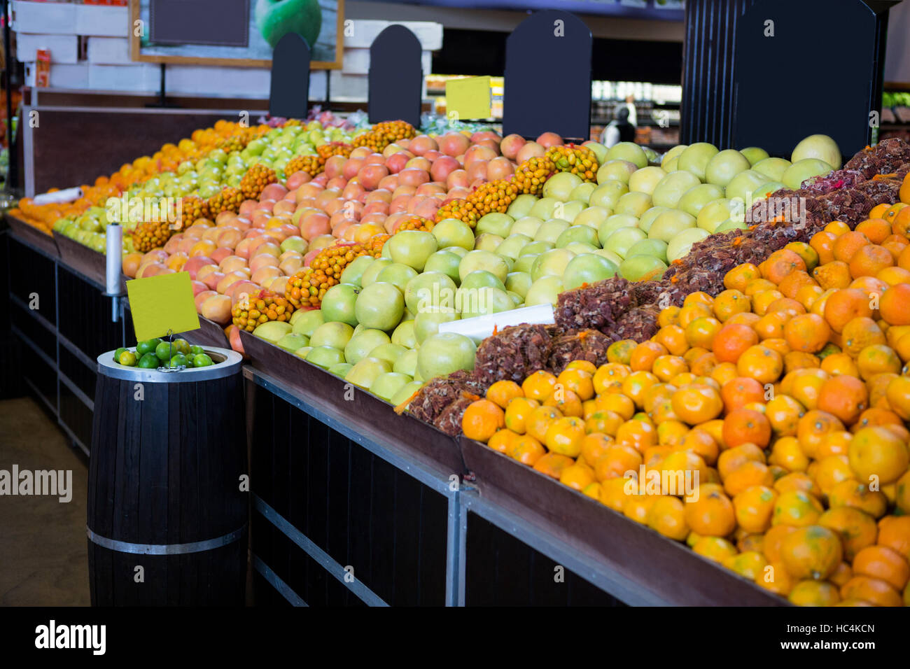 Variety on fruits in organic section Stock Photo