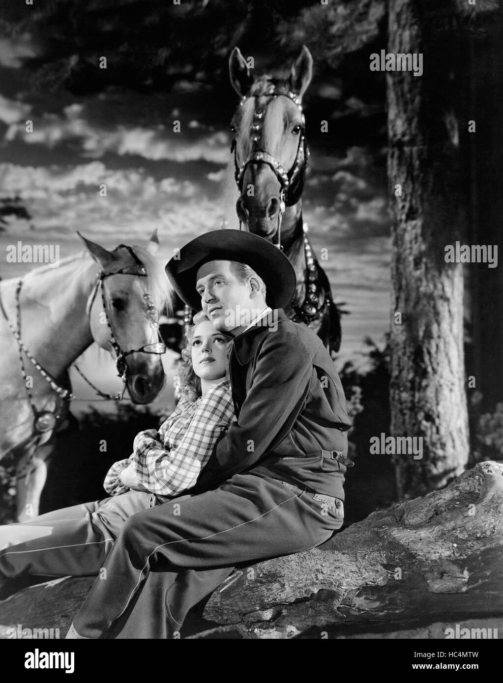 RIDE EM COWBOY, from left, Anne Gwynne, Dick Foran, 1942 Stock Photo