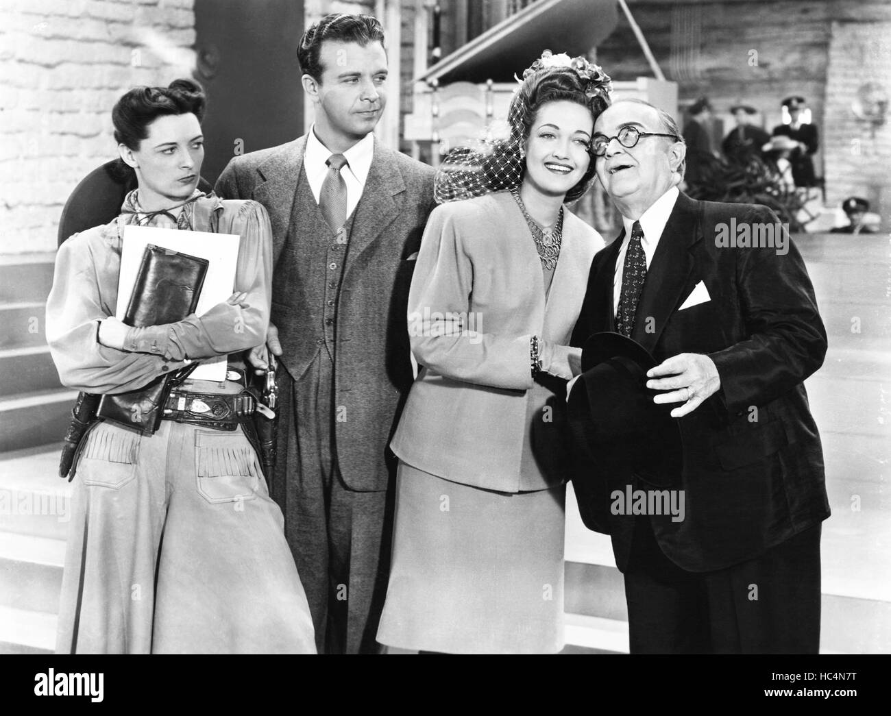 RIDING HIGH, from left Cass Daley, Dick Powell, Dorothy Lamour, Victor