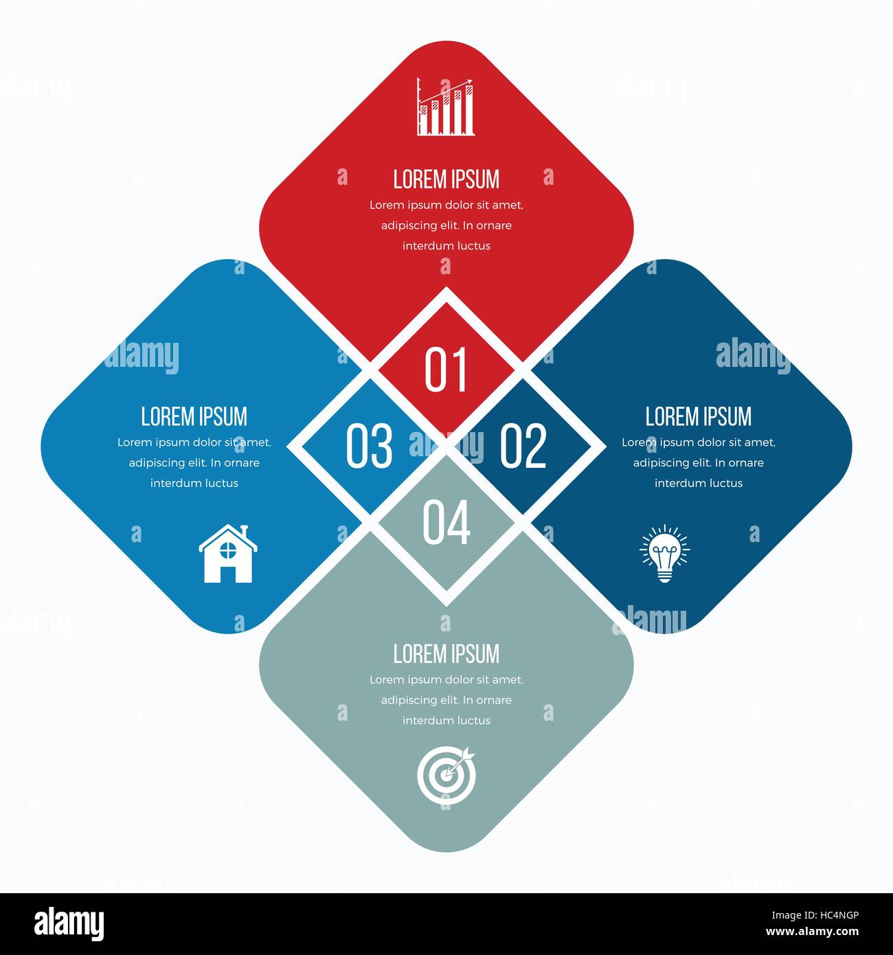 Infographics template four options with square Stock Vector Image & Art ...