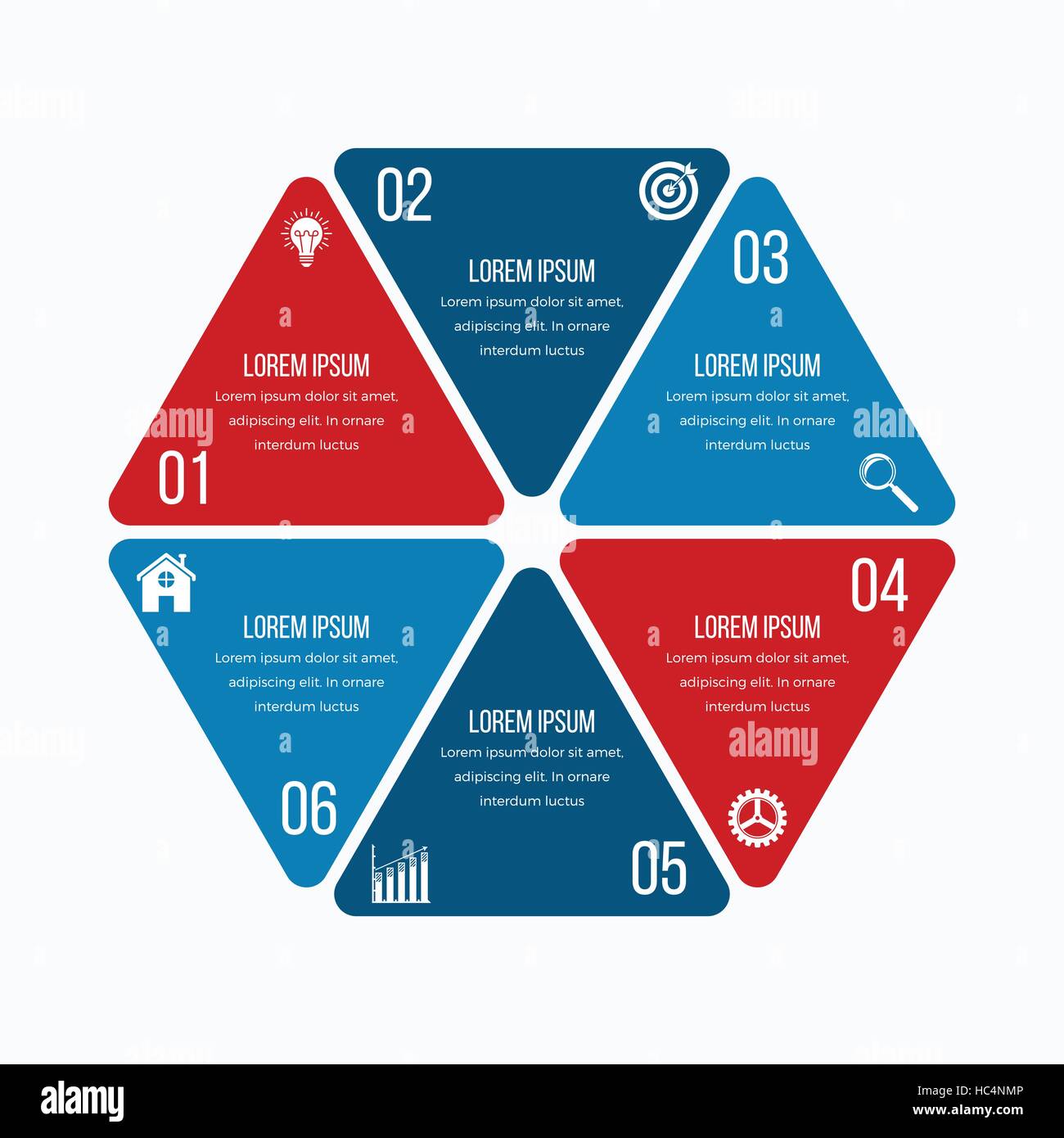 Vector illustration infographics six hexagons Stock Vector Image & Art ...