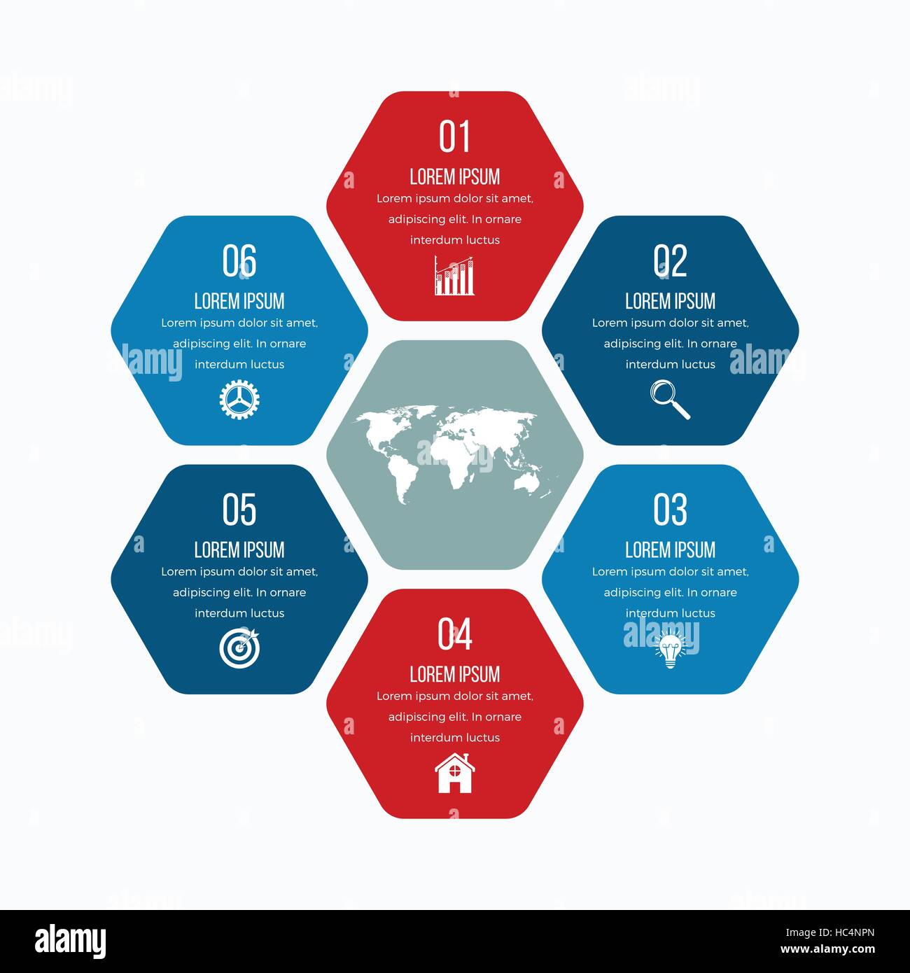 Vector illustration infographics six hexagons Stock Vector Image & Art ...