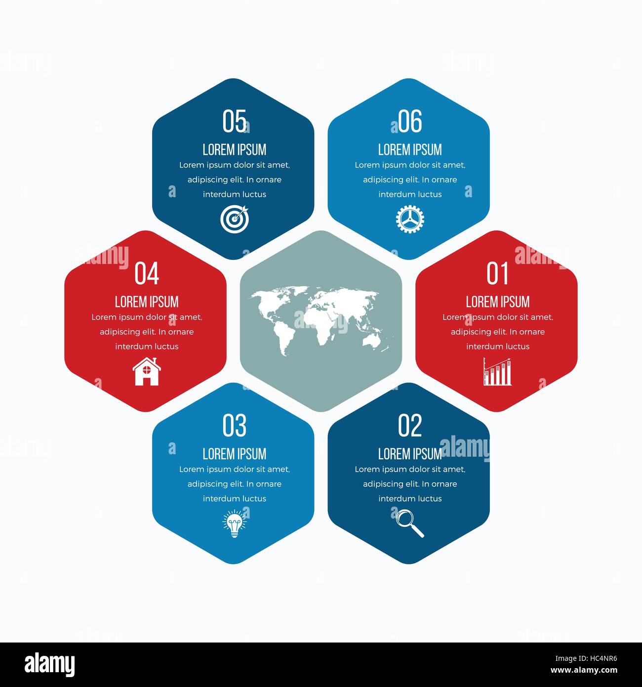 Vector illustration infographics six hexagons Stock Vector Image & Art ...
