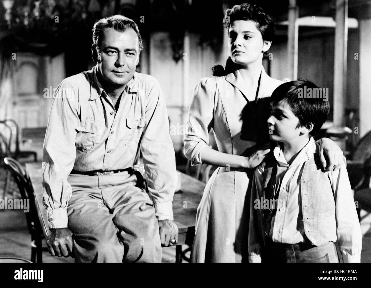 SANTIAGO, Alan Ladd (left), Rossana Podesta (center), 1956 Stock Photo ...